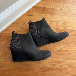 Toms Black and Gray Ankle Booties